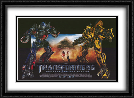 Transformers 2: Revenge of the Fallen style D 38x28 Black Ornate Wood Framed Movie Poster with Double Matting
