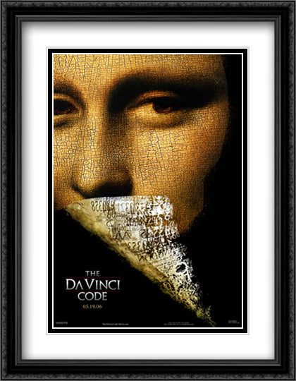 The DaVinci Code 28x36 Black Ornate Wood Framed Movie Poster with Double Matting