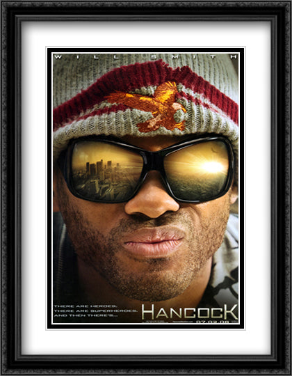 Hancock 28x36 Black Ornate Wood Framed Movie Poster with Double Matting