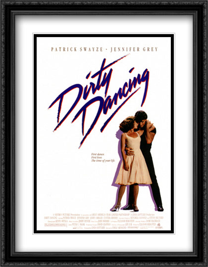 Dirty Dancing 28x36 Black Ornate Wood Framed Movie Poster with Double Matting