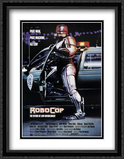 RoboCop 28x36 Black Ornate Wood Framed Movie Poster with Double Matting