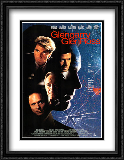 Glengarry Glen Ross 28x36 Black Ornate Wood Framed Movie Poster with Double Matting