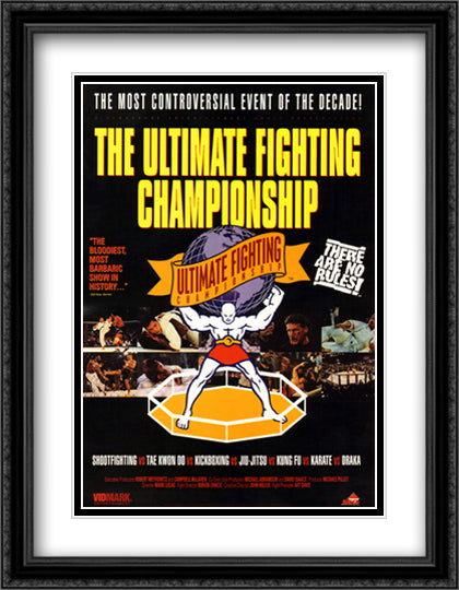 UFC Ultimate Fighting Championship 28x36 Black Ornate Wood Framed Movie Poster with Double Matting