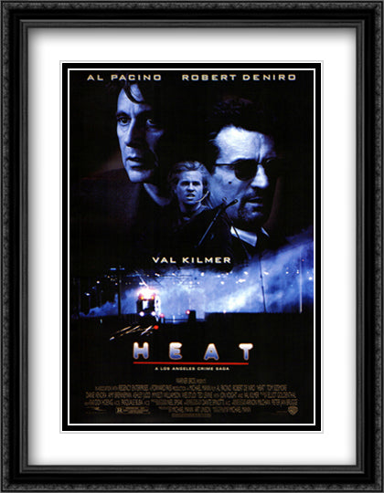 Heat 28x36 Black Ornate Wood Framed Movie Poster with Double Matting