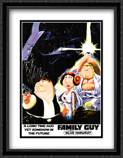 Family Guy 28x36 Black Ornate Wood Framed Movie Poster with Double Matting