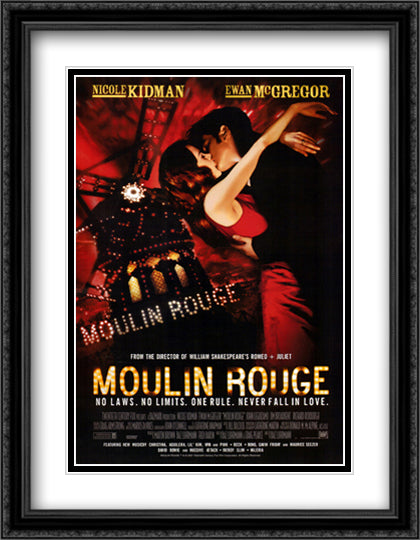 Moulin Rouge 28x36 Black Ornate Wood Framed Movie Poster with Double Matting