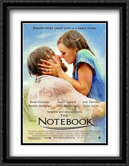 The Notebook 28x36 Black Ornate Wood Framed Movie Poster with Double Matting