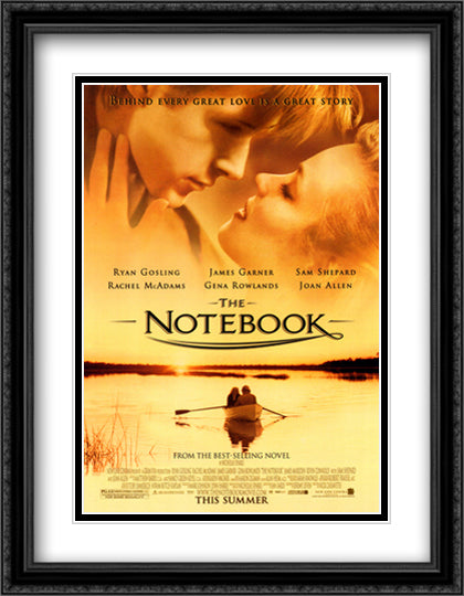 The Notebook 28x36 Black Ornate Wood Framed Movie Poster with Double Matting