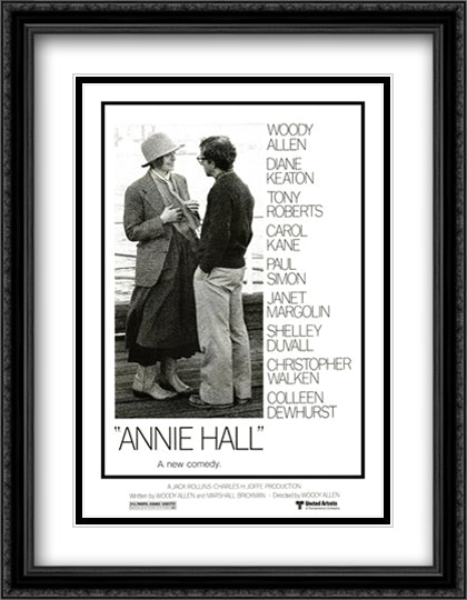 Annie Hall 28x36 Black Ornate Wood Framed Movie Poster with Double Matting