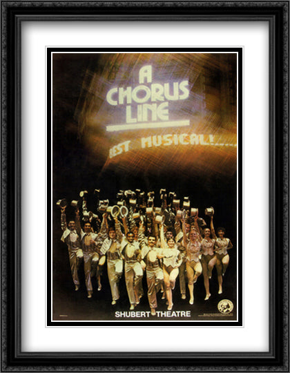 A Chorus Line - Broadway 28x36 Black Ornate Wood Framed Movie Poster with Double Matting