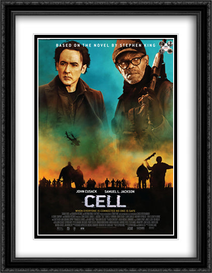 Cell 28x36 Black Ornate Wood Framed Movie Poster with Double Matting