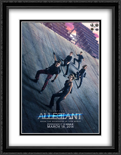 The Divergent Series Allegiant 28x36 Black Ornate Wood Framed Movie Poster with Double Matting
