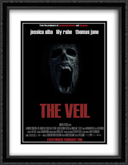 The Veil 28x36 Black Ornate Wood Framed Movie Poster with Double Matting