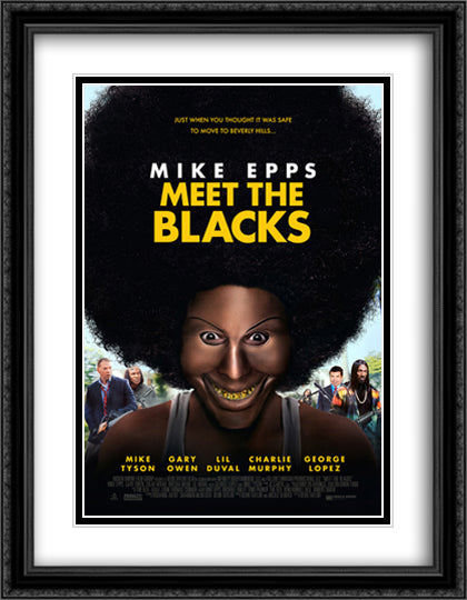 Meet the Blacks 28x36 Black Ornate Wood Framed Movie Poster with Double Matting