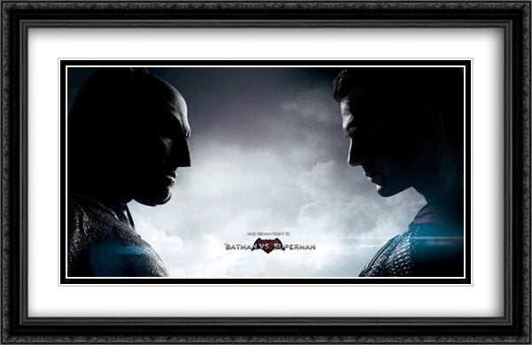 Batman vs. Superman 40x26 Black Ornate Wood Framed Movie Poster with Double Matting