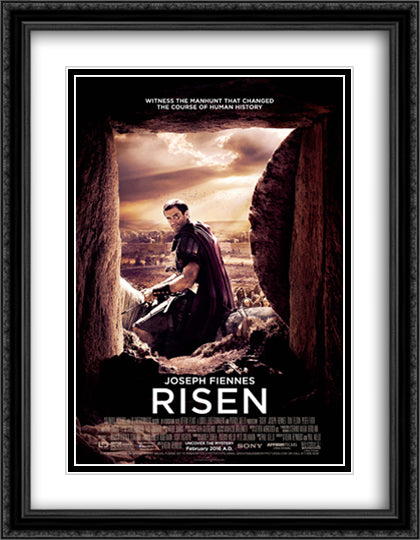 Risen 28x36 Black Ornate Wood Framed Movie Poster with Double Matting