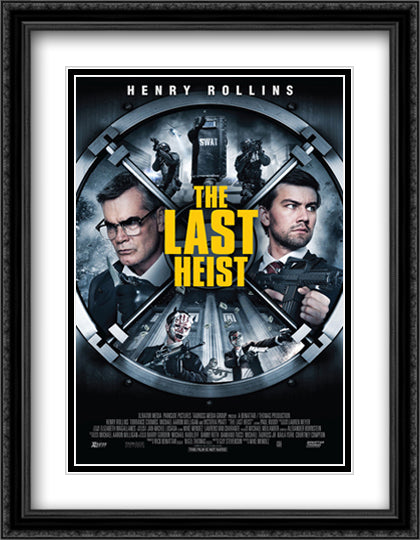 The Last Heist 28x36 Black Ornate Wood Framed Movie Poster with Double Matting