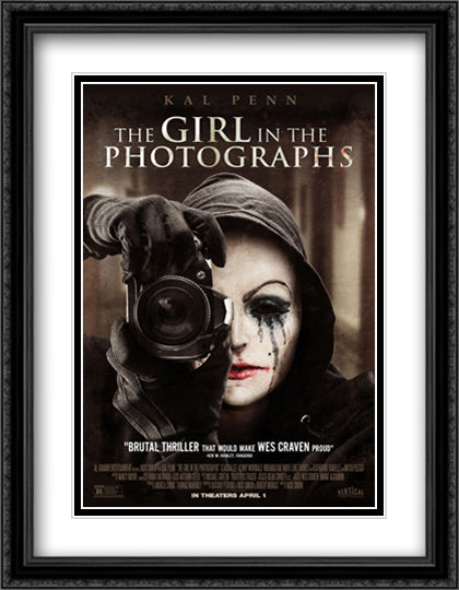 The Girl in the Photographs 28x36 Black Ornate Wood Framed Movie Poster with Double Matting