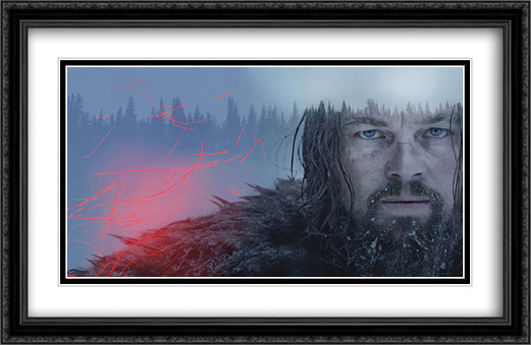 The Revenant 40x26 Black Ornate Wood Framed Movie Poster with Double Matting