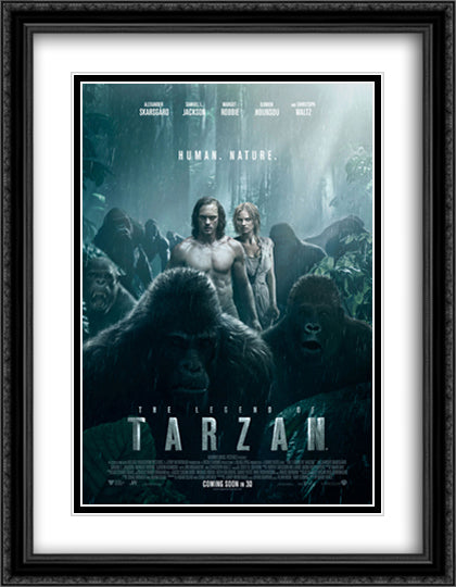 The Legend of Tarzan 28x36 Black Ornate Wood Framed Movie Poster with Double Matting