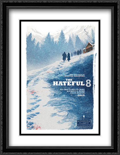 The Hateful Eight 28x36 Black Ornate Wood Framed Movie Poster with Double Matting