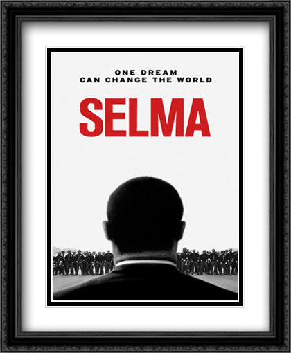 Selma 28x34 Black Ornate Wood Framed Movie Poster with Double Matting