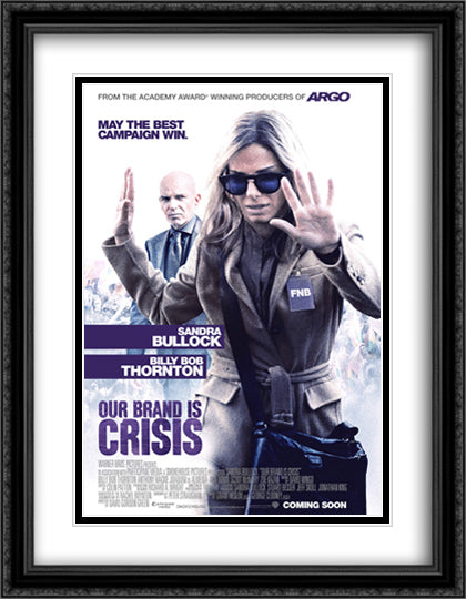 Our Brand is Crisis 28x36 Black Ornate Wood Framed Movie Poster with Double Matting