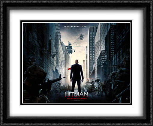 Hitman Agent 47 34x28 Black Ornate Wood Framed Movie Poster with Double Matting