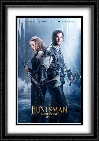 The Huntsman 28x40 Black Ornate Wood Framed Movie Poster with Double Matting