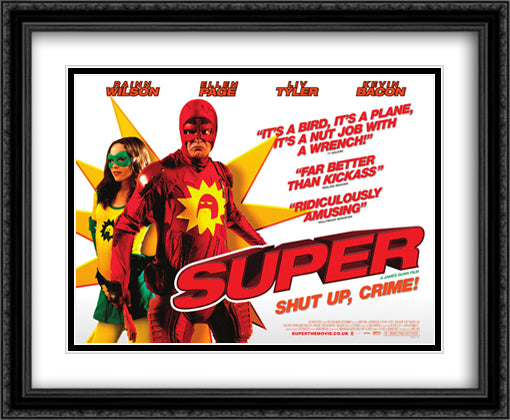 Super 34x28 Black Ornate Wood Framed Movie Poster with Double Matting