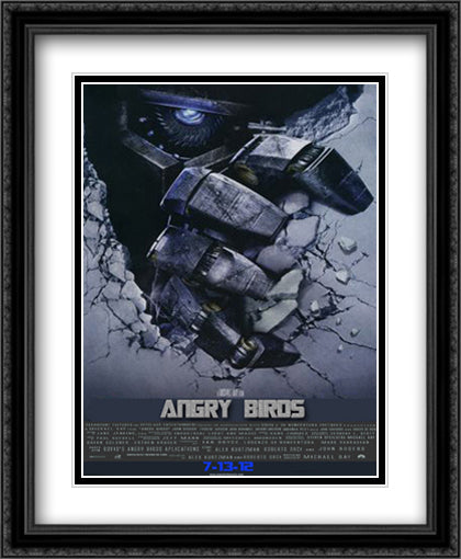 Angry Birds 28x34 Black Ornate Wood Framed Movie Poster with Double Matting