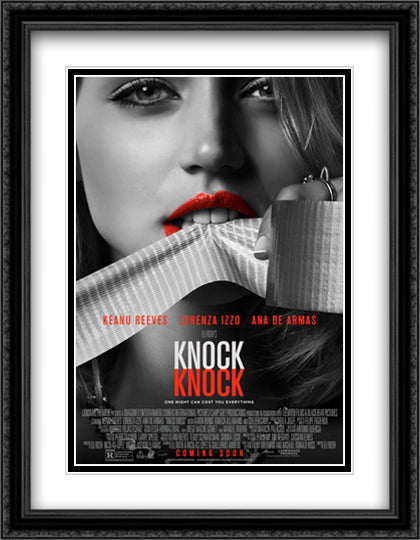 Knock Knock 28x36 Black Ornate Wood Framed Movie Poster with Double Matting