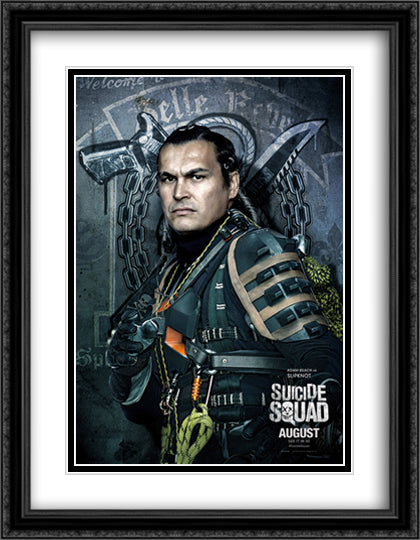 Suicide Squad 28x36 Black Ornate Wood Framed Movie Poster with Double Matting
