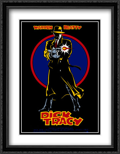 Dick Tracy 28x36 Black Ornate Wood Framed Movie Poster with Double Matting