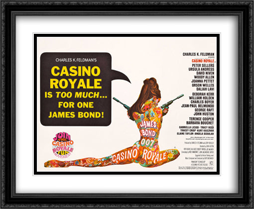 Casino Royale 007 James Bond 34x28 Black Ornate Wood Framed Movie Poster with Double Matting