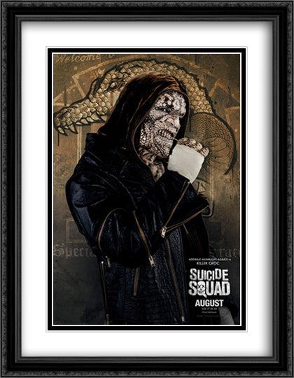 Suicide Squad 28x36 Black Ornate Wood Framed Movie Poster with Double Matting