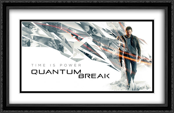 Quantum Break 40x26 Black Ornate Wood Framed Movie Poster with Double Matting
