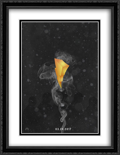 Power Rangers 28x36 Black Ornate Wood Framed Movie Poster with Double Matting