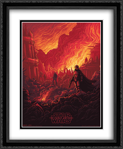 Star Wars The Force Awakens 28x34 Black Ornate Wood Framed Movie Poster with Double Matting
