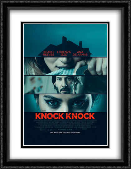 Knock Knock 28x36 Black Ornate Wood Framed Movie Poster with Double Matting