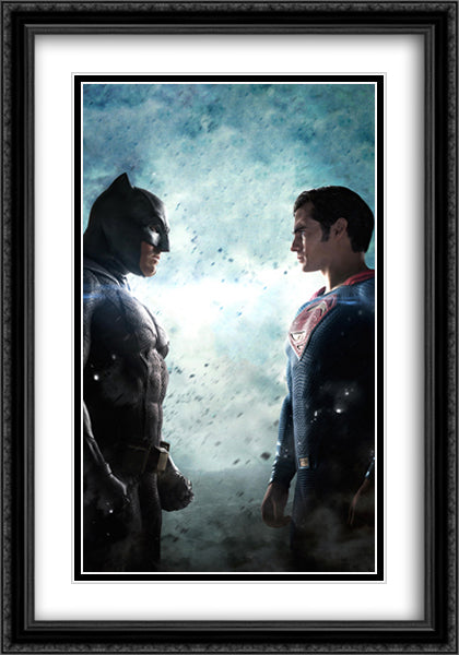 Batman vs. Superman 28x40 Black Ornate Wood Framed Movie Poster with Double Matting
