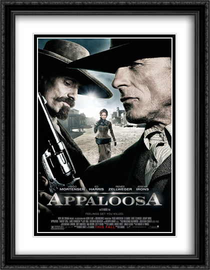 Appaloosa 28x36 Black Ornate Wood Framed Movie Poster with Double Matting