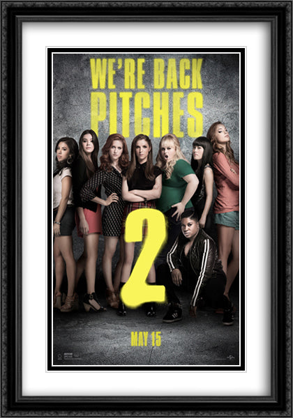 Pitch Perfect 2 28x40 Black Ornate Wood Framed Movie Poster with Double Matting
