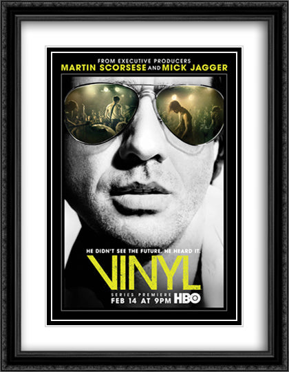 Vinyl 28x36 Black Ornate Wood Framed Movie Poster with Double Matting