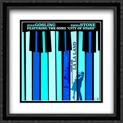 La La Land 28x28 Black Ornate Wood Framed Movie Poster with Double Matting