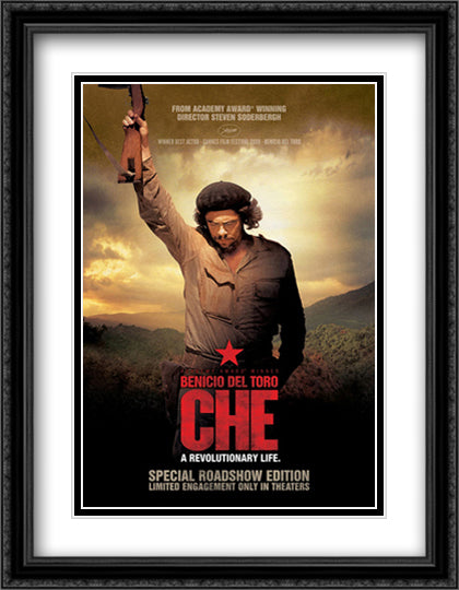 Che 28x36 Black Ornate Wood Framed Movie Poster with Double Matting