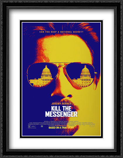 Kill the Messenger 28x36 Black Ornate Wood Framed Movie Poster with Double Matting