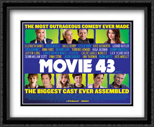 Movie 43 34x28 Black Ornate Wood Framed Movie Poster with Double Matting
