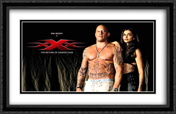 XXX 40x26 Black Ornate Wood Framed Movie Poster with Double Matting