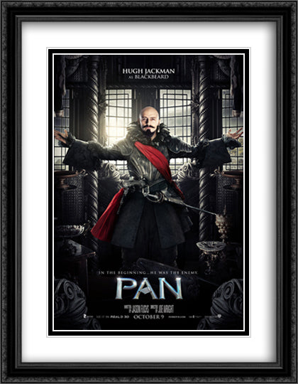 Pan 28x36 Black Ornate Wood Framed Movie Poster with Double Matting